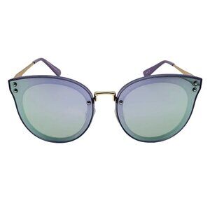 7020 | Purple Mirror Rimless Lens Cateye Sunglasses